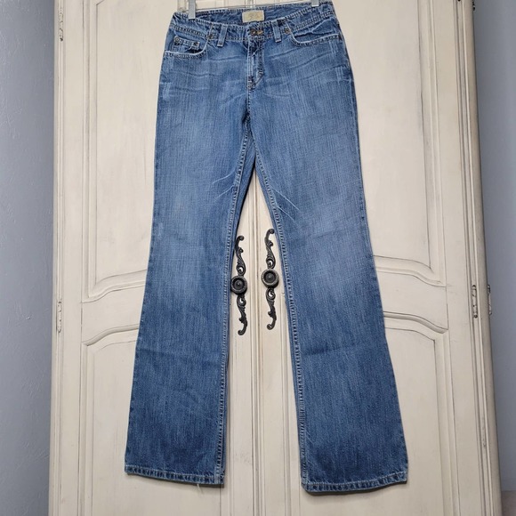 Buckle BKE Wendi Lowrise Flare Distressed Thick Stitch Jeans✨️sz 28 x 33 1/2 - Picture 2 of 13